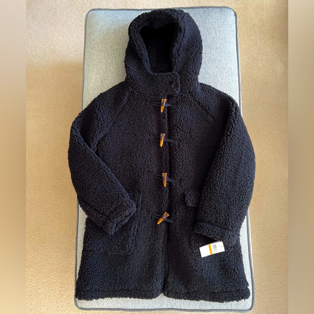 Lucky Brand Black Sherpa Teddy Coat